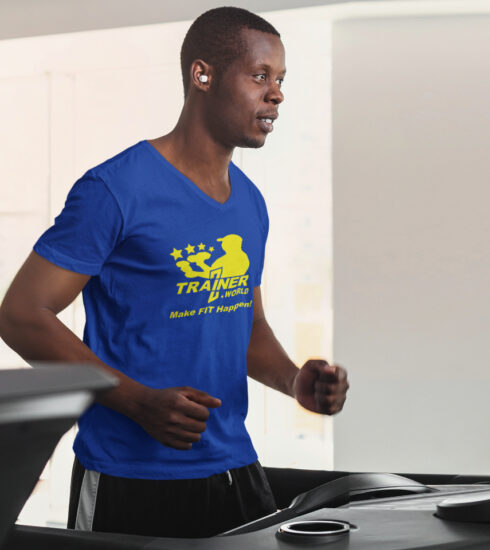 man-on-a-treadmill-wearing-Trainer-Z-world-T-Shirt