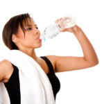 woman drinking water