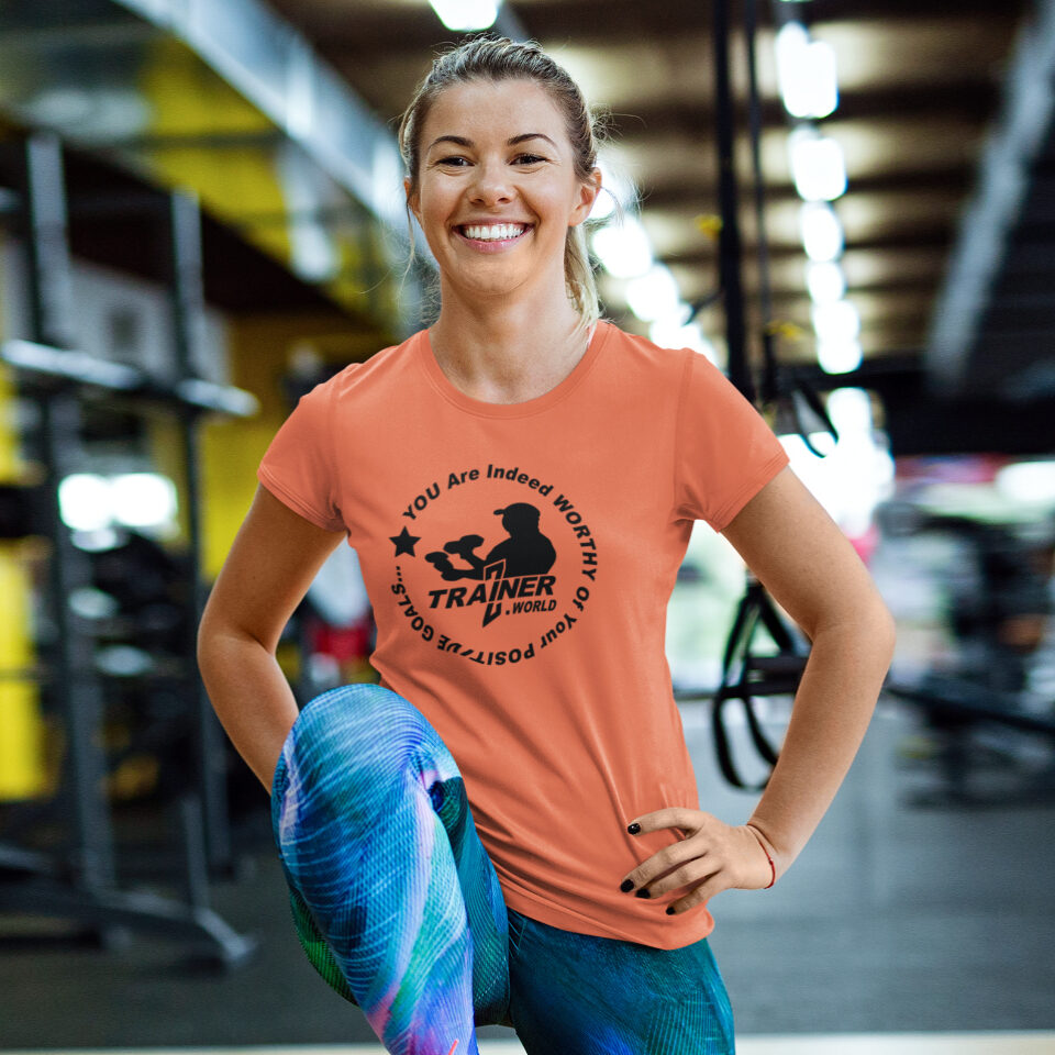 woman-in-the-gym-wearing-Trainer-Z-world-T-Shirt-1a